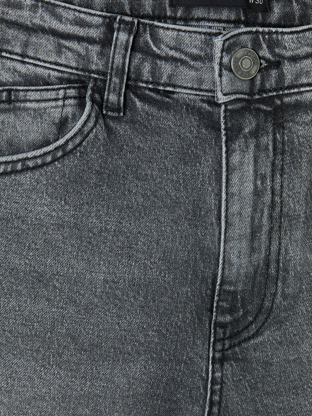 Antrasit Regular Fit Erkek Jean Şort-2