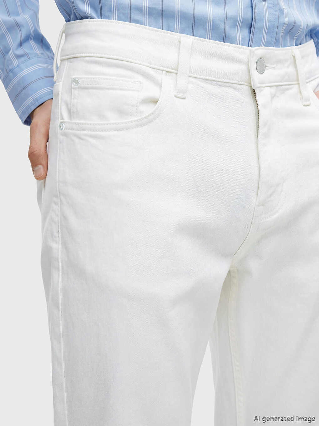 Beyaz 750 Slim Fit Erkek Jean Pantolon-2