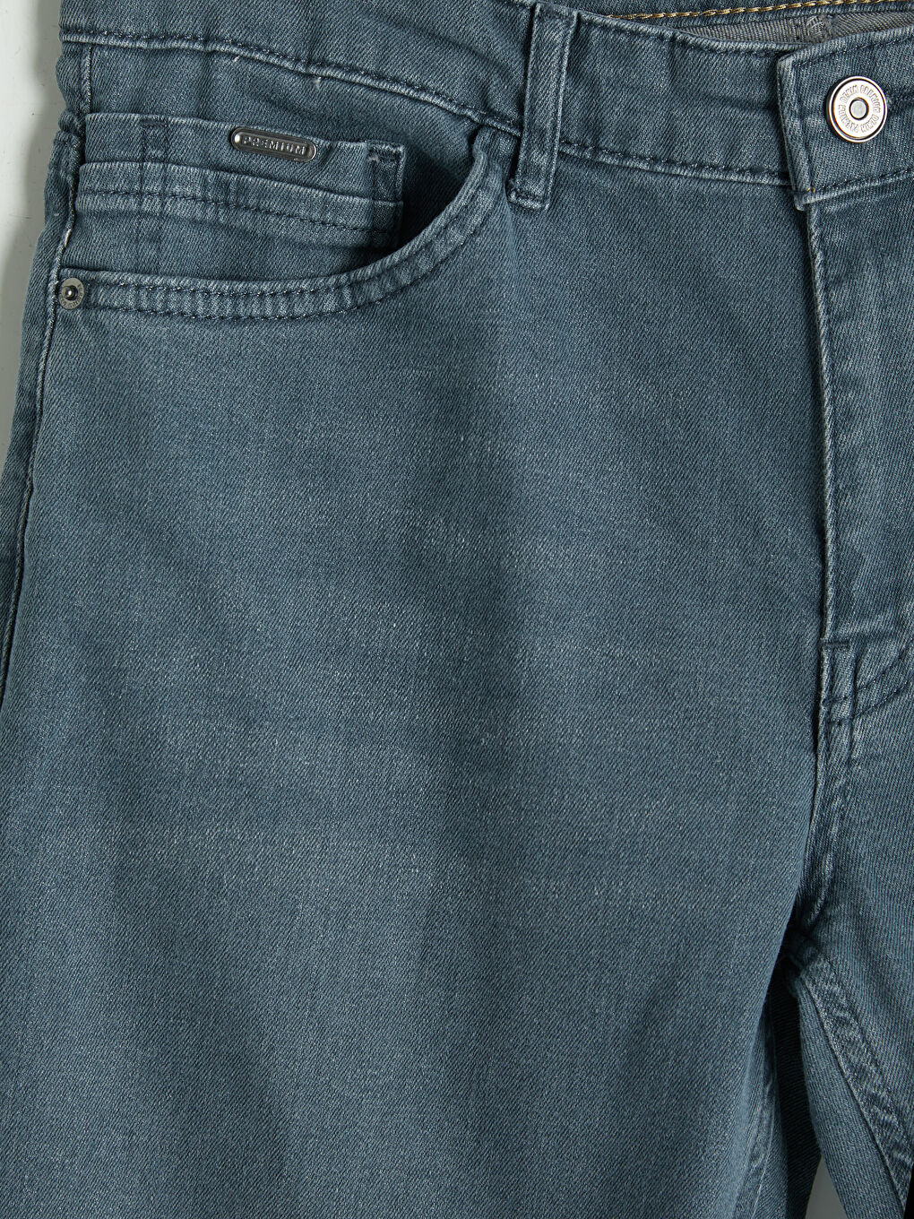 Gri Regular Fit Erkek Jean Şort-2