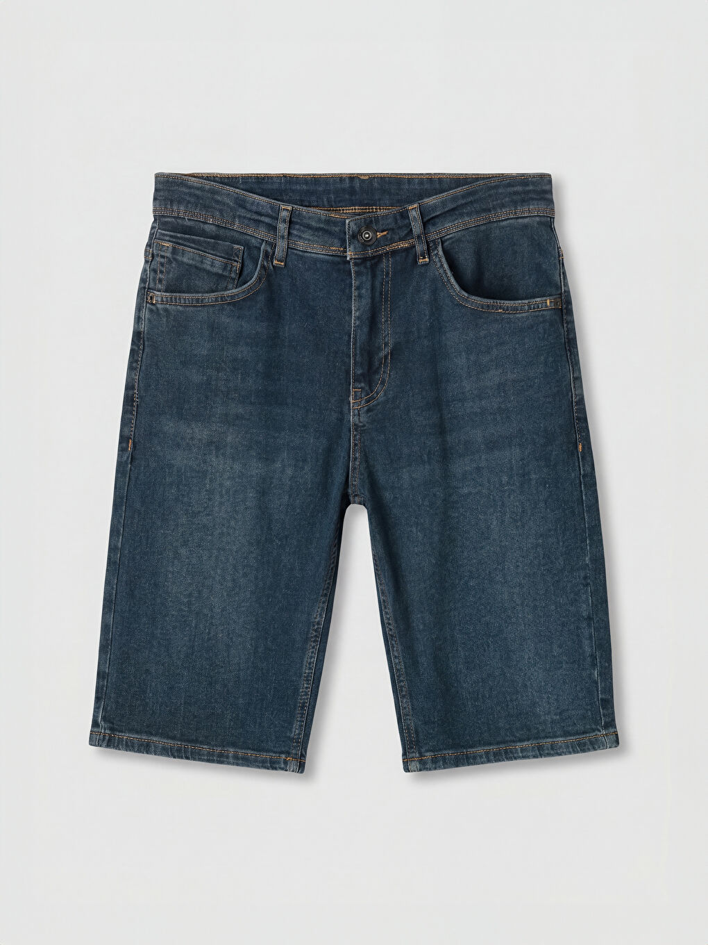 Yeşil Regular Fit Erkek Jean Şort