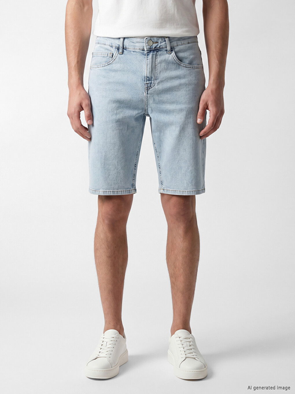 Regular Fit Men's Denim Shorts-2