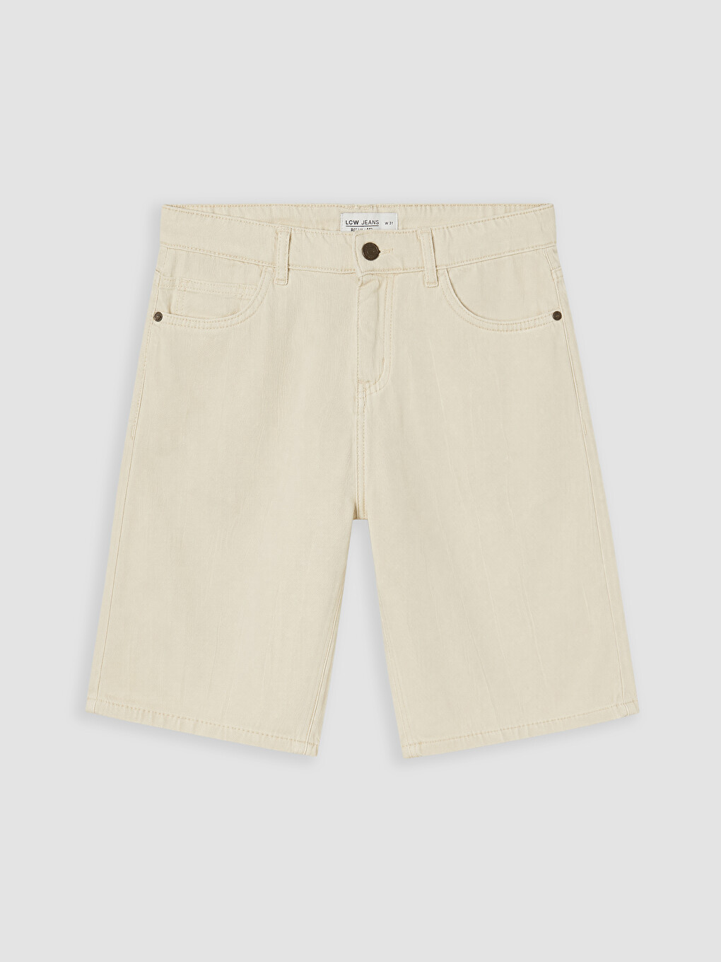 Bej Regular Fit Erkek Jean Şort