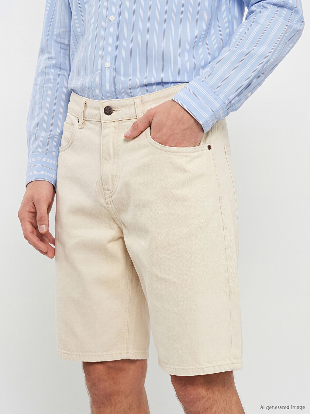 Regular Fit Men's Jean Shorts-2