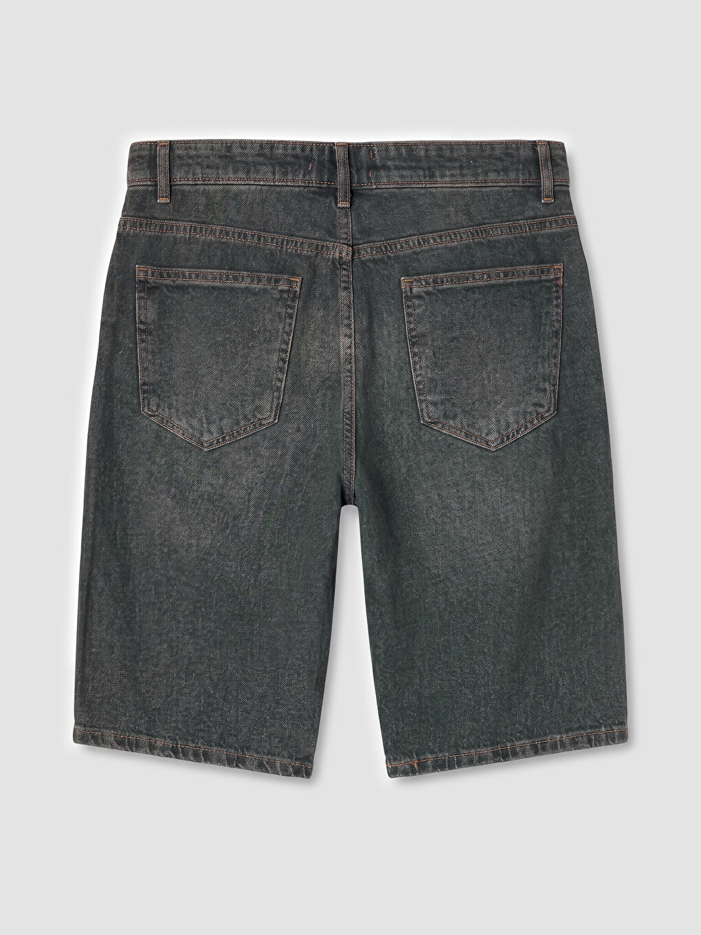 Yeşil Regular Fit Erkek Jean Şort-1