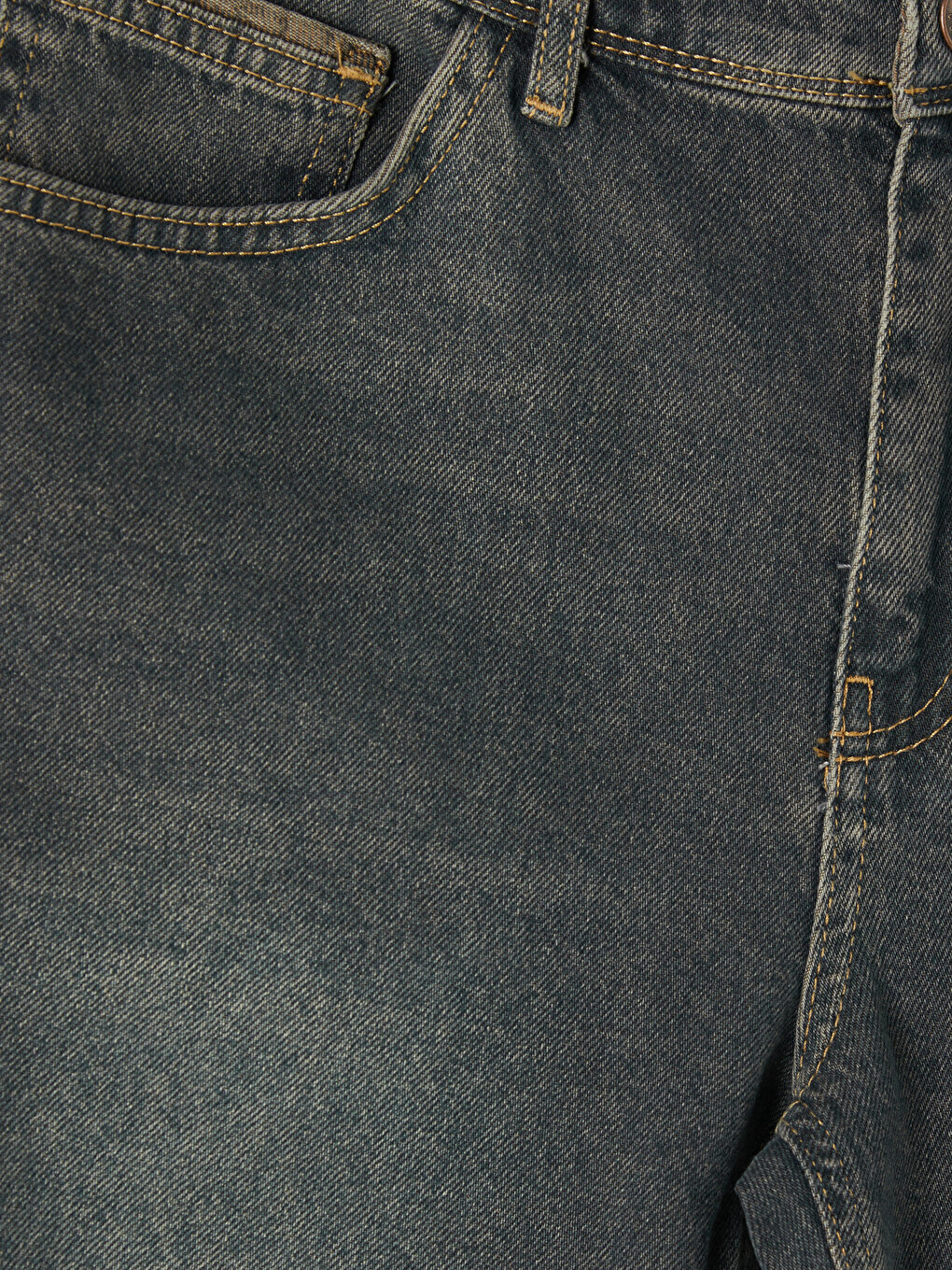 Yeşil Regular Fit Erkek Jean Şort-2