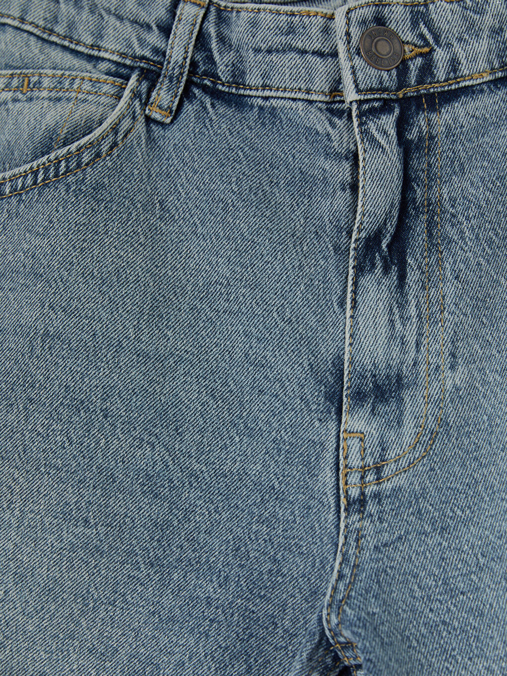 İndigo Standart Kalıp Erkek Jean Şort-2