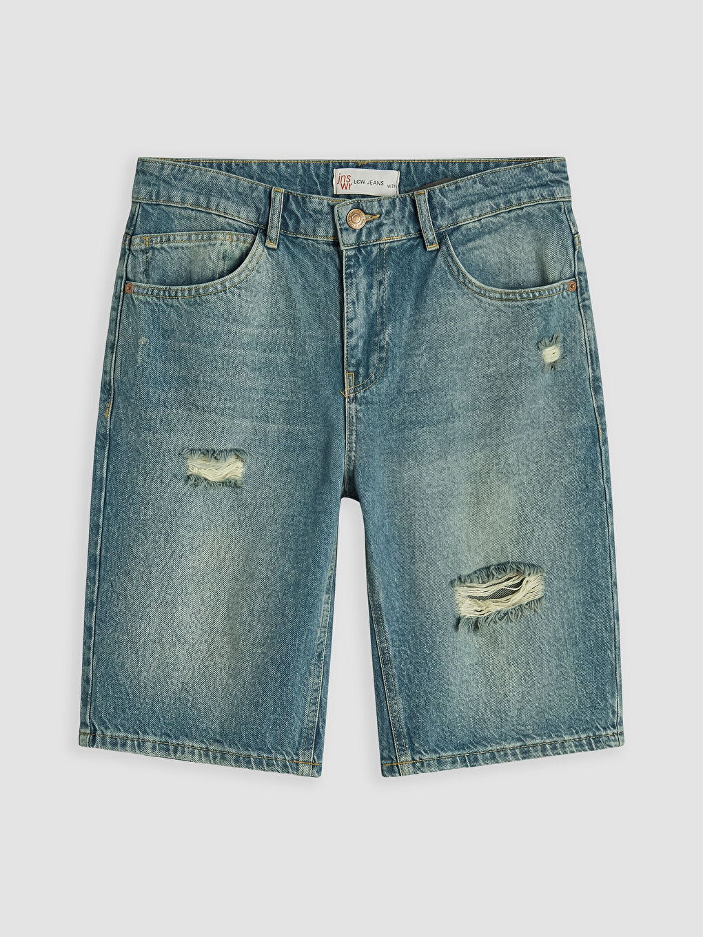Yeşil Regular Fit Erkek Jean Şort