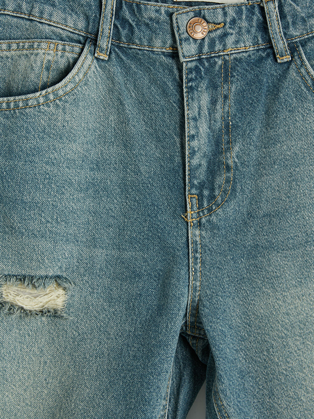 Yeşil Regular Fit Erkek Jean Şort-2