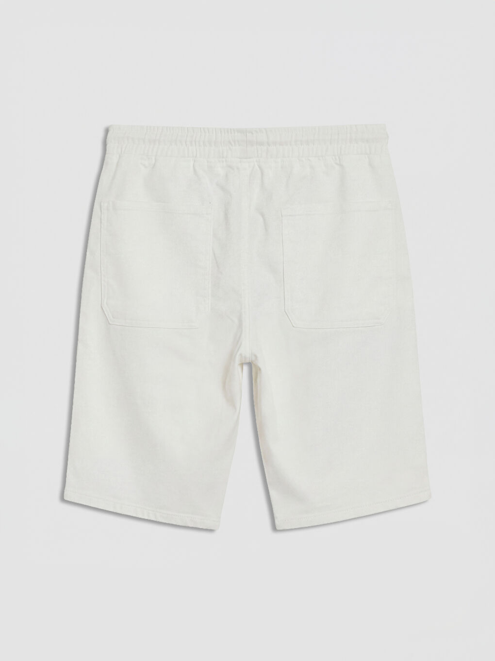 Beyaz Standart Kalıp Erkek Jean Şort-1