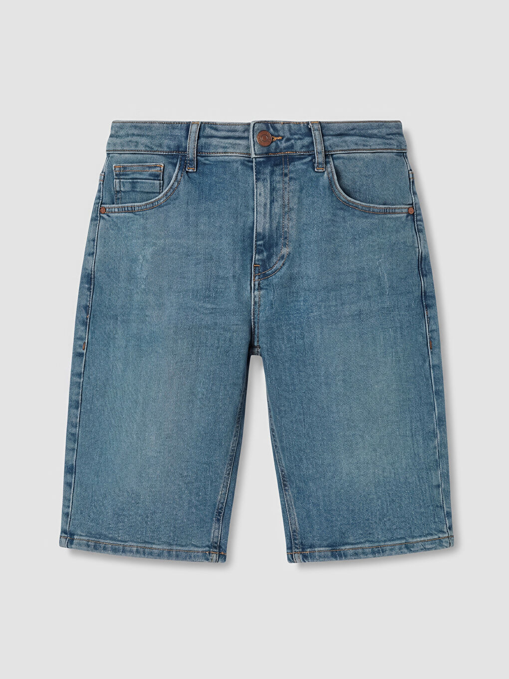 İndigo Regular Fit Erkek Jean Şort