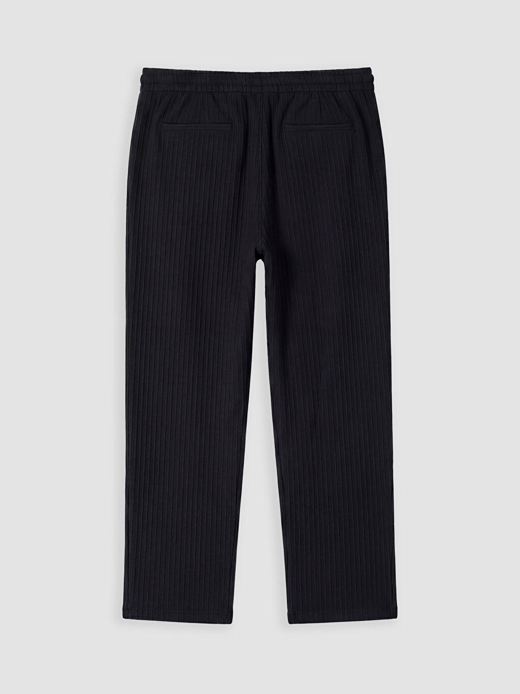 Siyah Regular Fit Dokulu Erkek Pantolon-1
