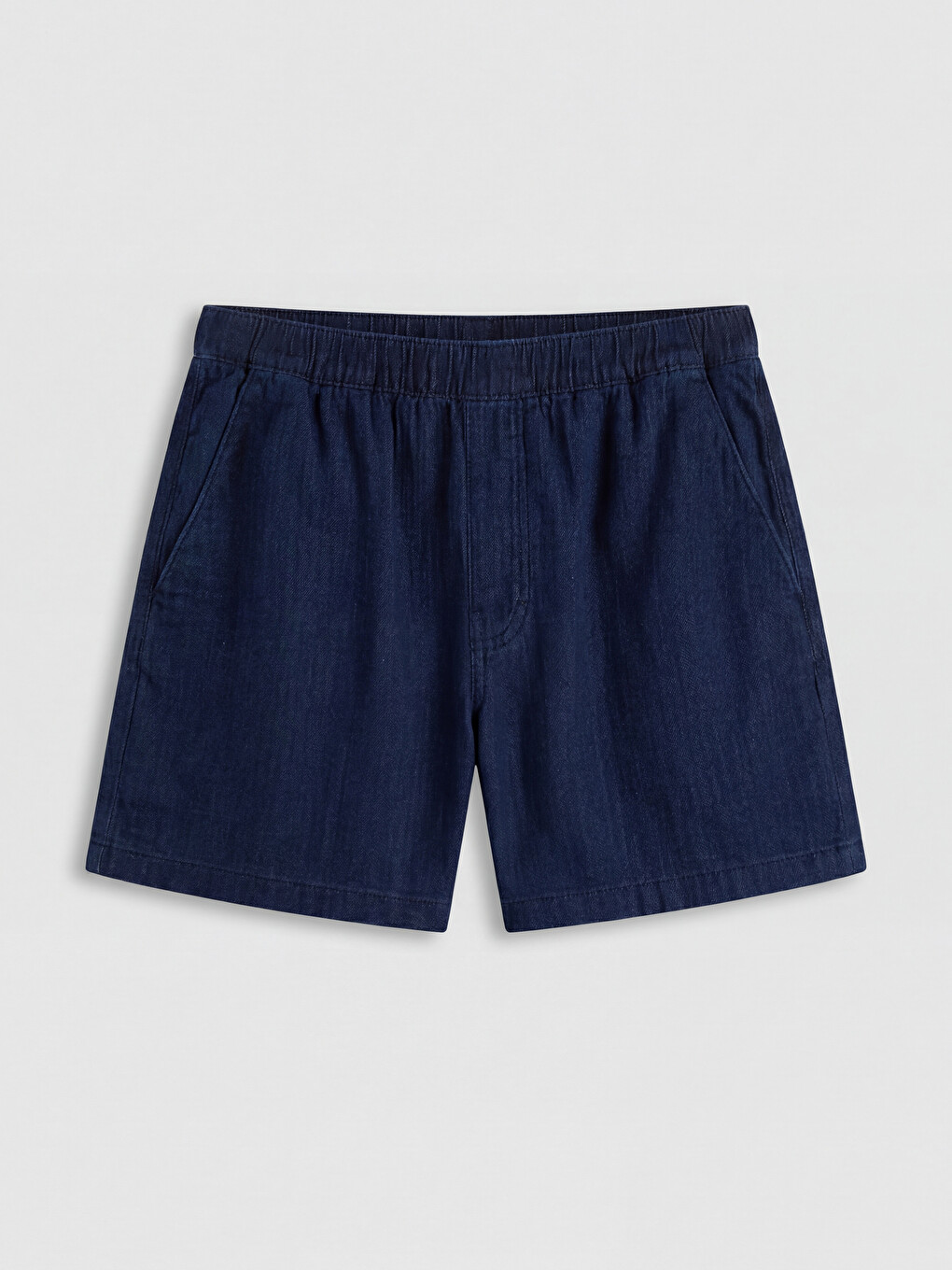 Pantaloni Scurți Din Denim De Femei Croială Bermuda Talie Elastică-4