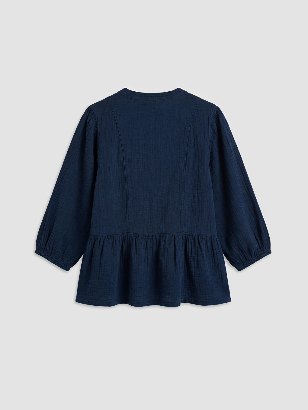 Notch Neck Jean Blouse-5
