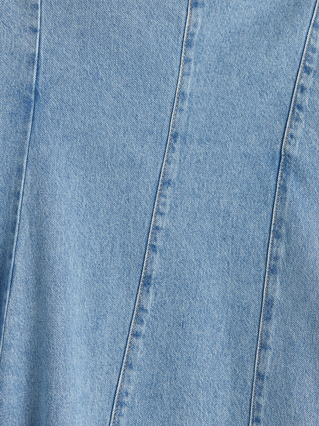 Halter Neck Tie Neck Denim Dress-6