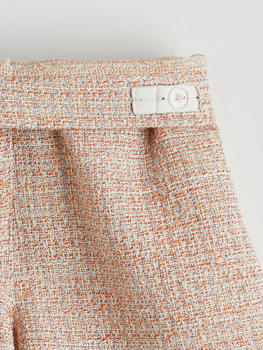 Turuncu Beli Lastikli Kız Çocuk Şort ve Külotlu Çorap-3