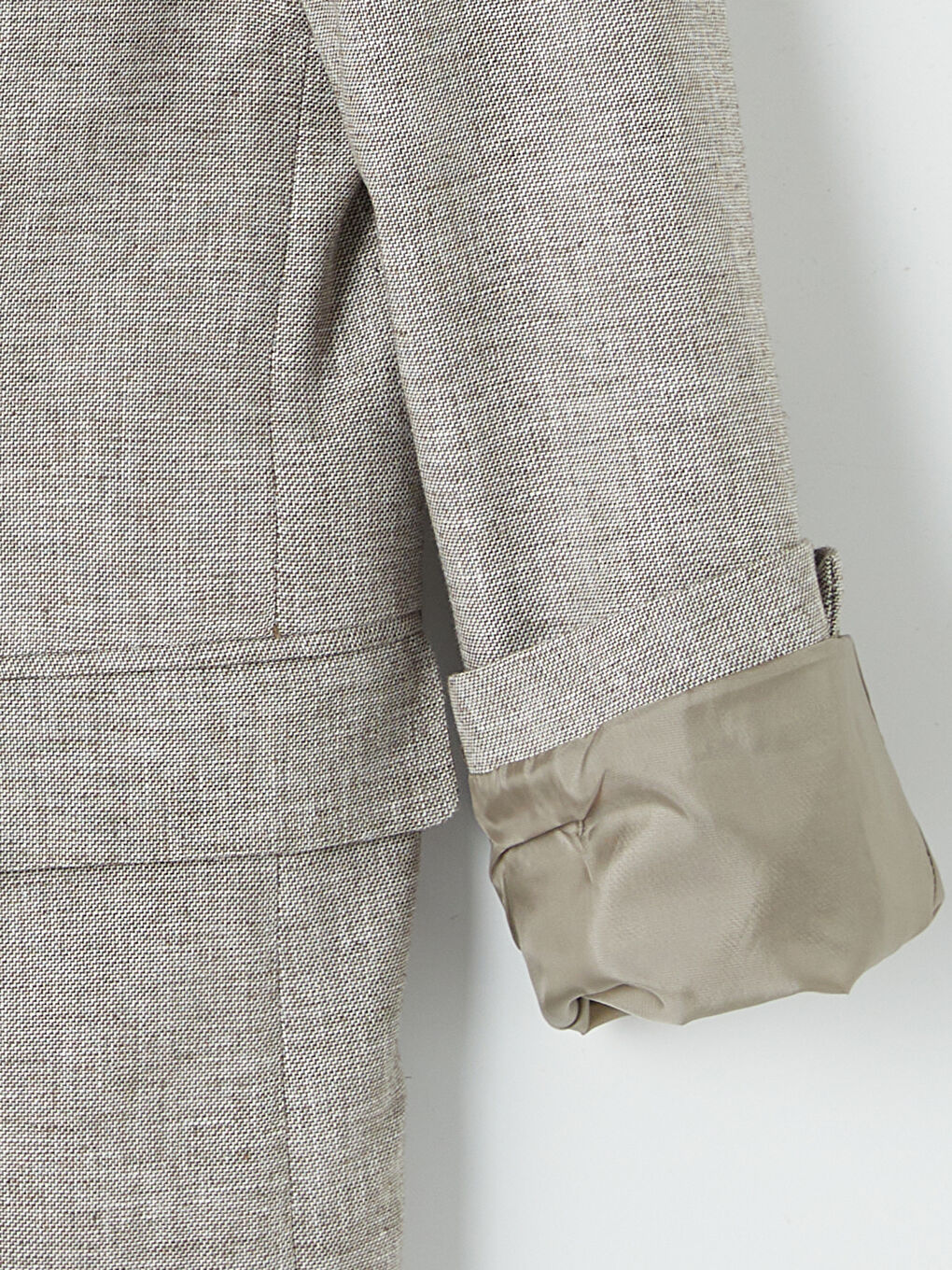 Kahverengi Regular Fit Keten Karışımlı Erkek Blazer Ceket-2