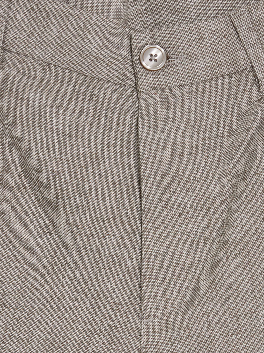 Kahverengi Regular Fit Keten Karışımlı Erkek Pantolon-1