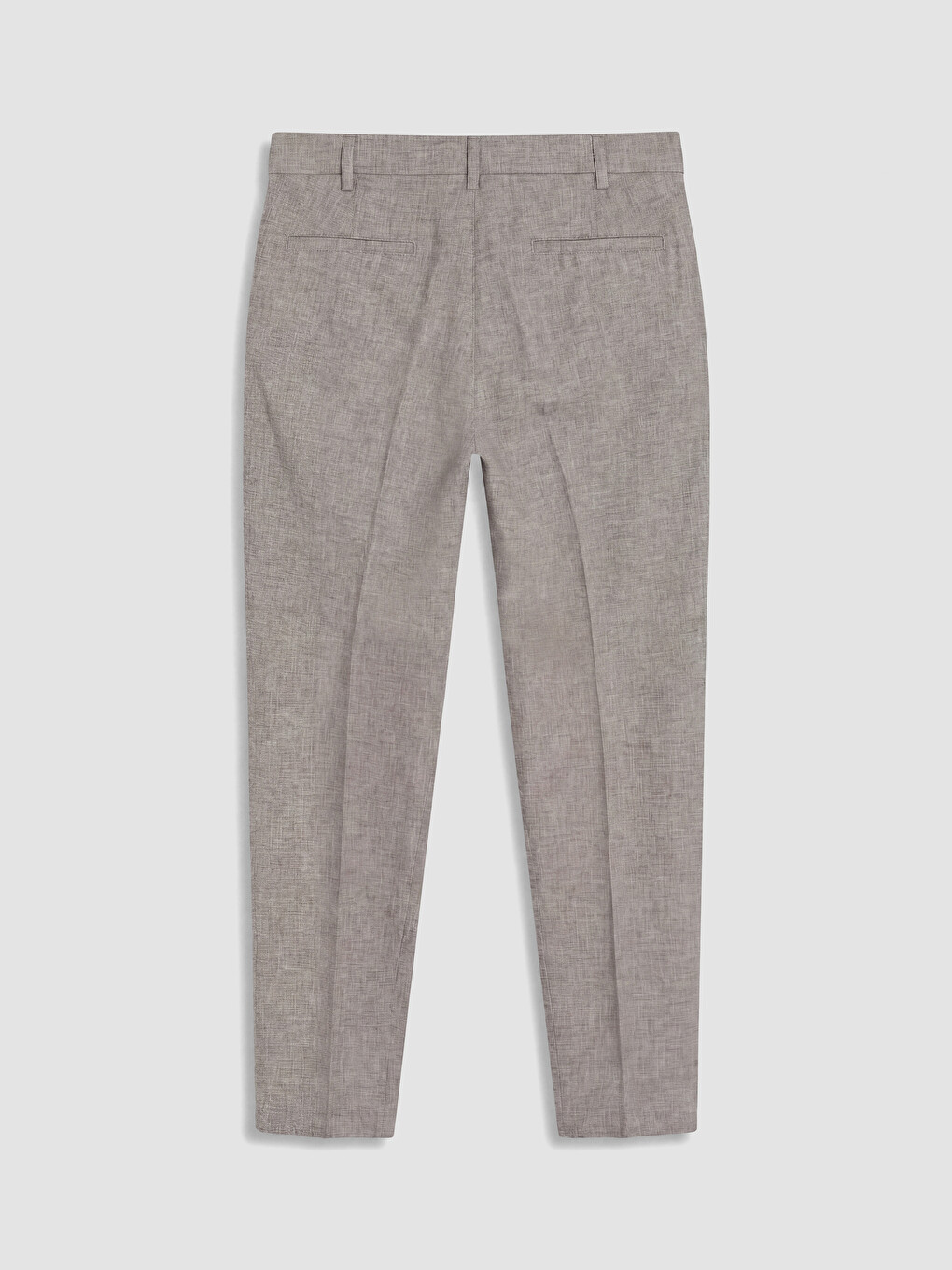 Kahverengi Regular Fit Keten Karışımlı Erkek Pantolon-2