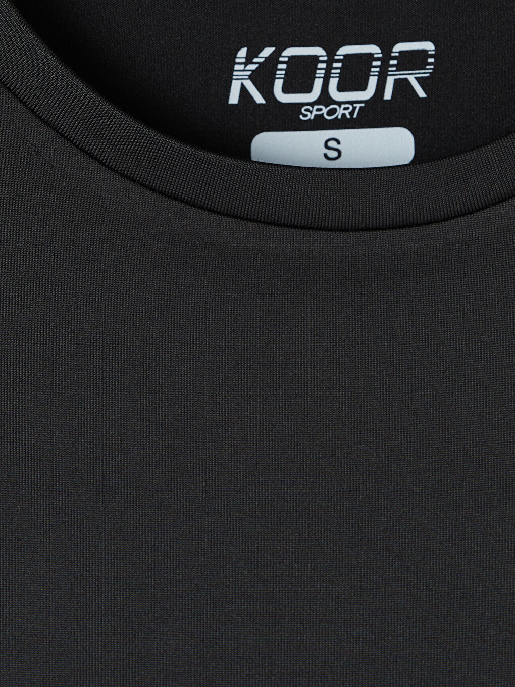 Siyah Bisiklet Yaka Kadın Spor Tişört-1