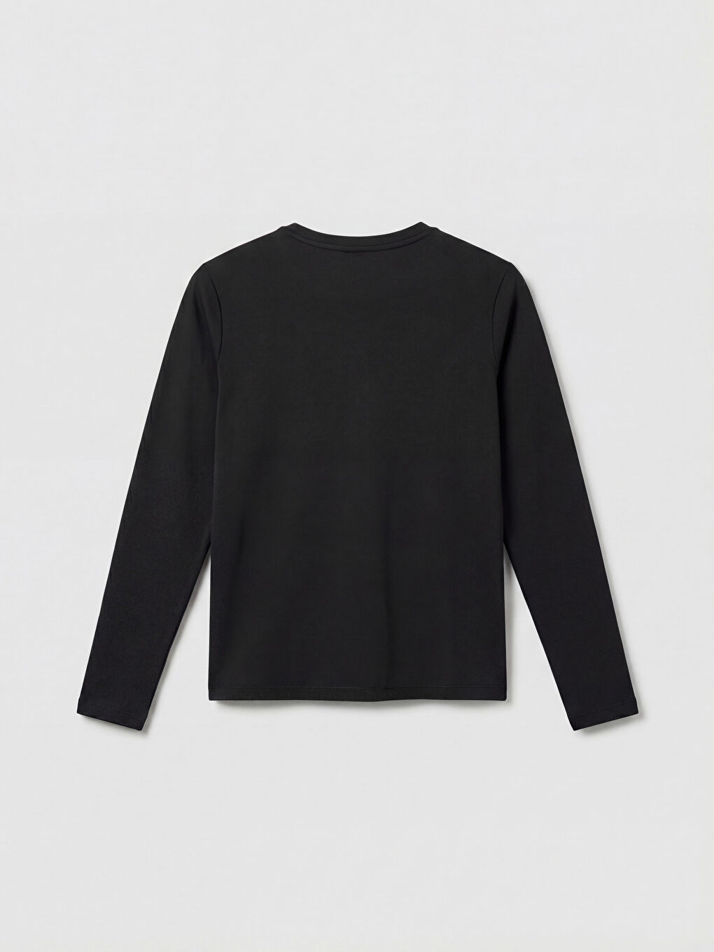 Siyah Bisiklet Yaka Kadın Spor Tişört-2