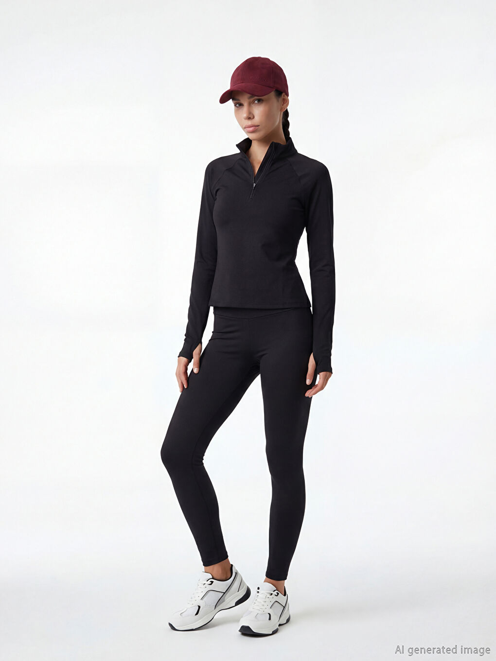 მაღალი საყელო თითის ხვრელი ქალის სპორტული ბოდე-1