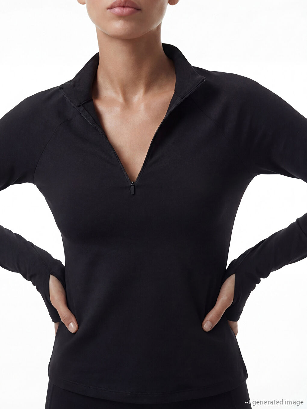 მაღალი საყელო თითის ხვრელი ქალის სპორტული ბოდე-2