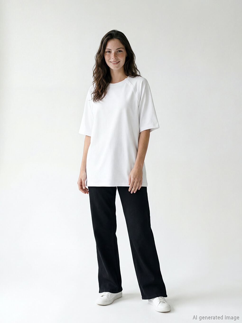 Beyaz Kolay Giyilebilir Omuzdan Çıtçıtlı Kadın Tişört-1