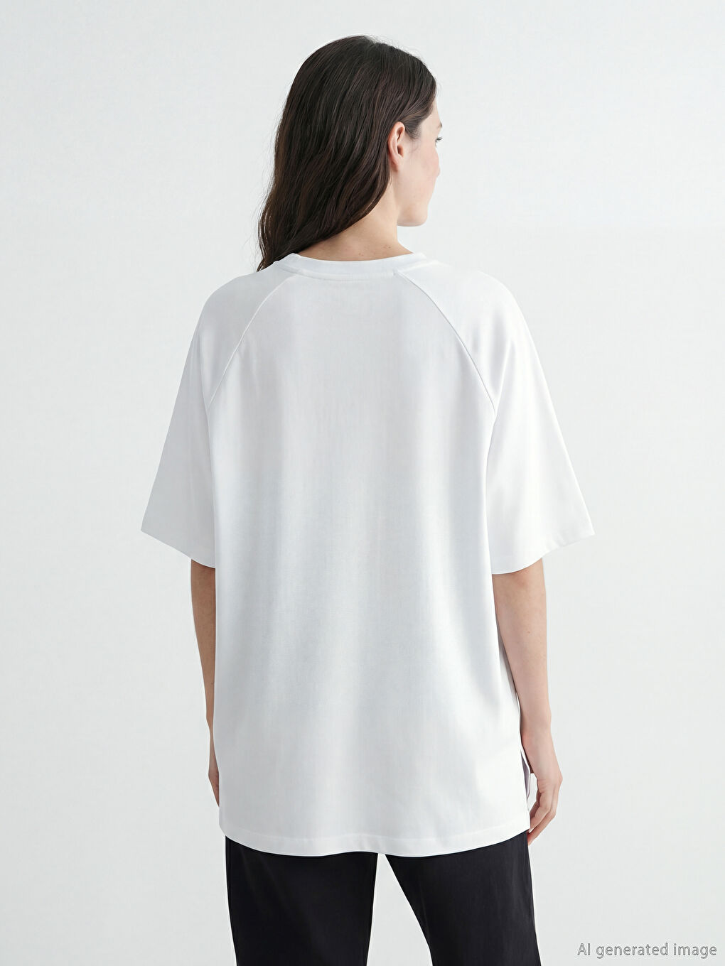 Beyaz Kolay Giyilebilir Omuzdan Çıtçıtlı Kadın Tişört-3