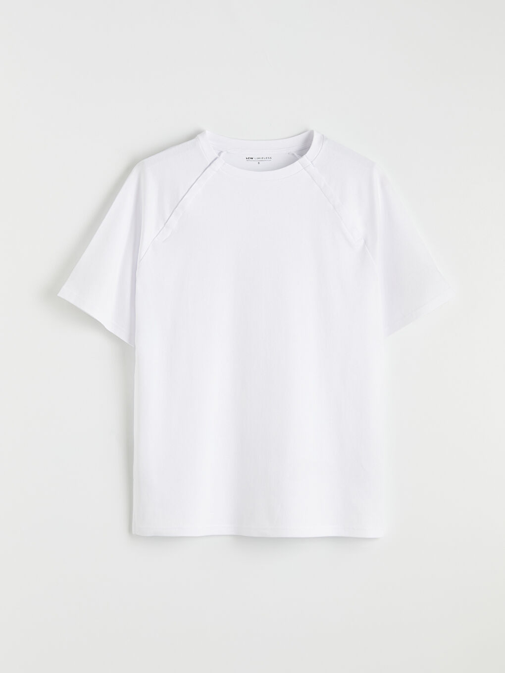 Beyaz Bisiklet Yaka Kadın Tişört
-1