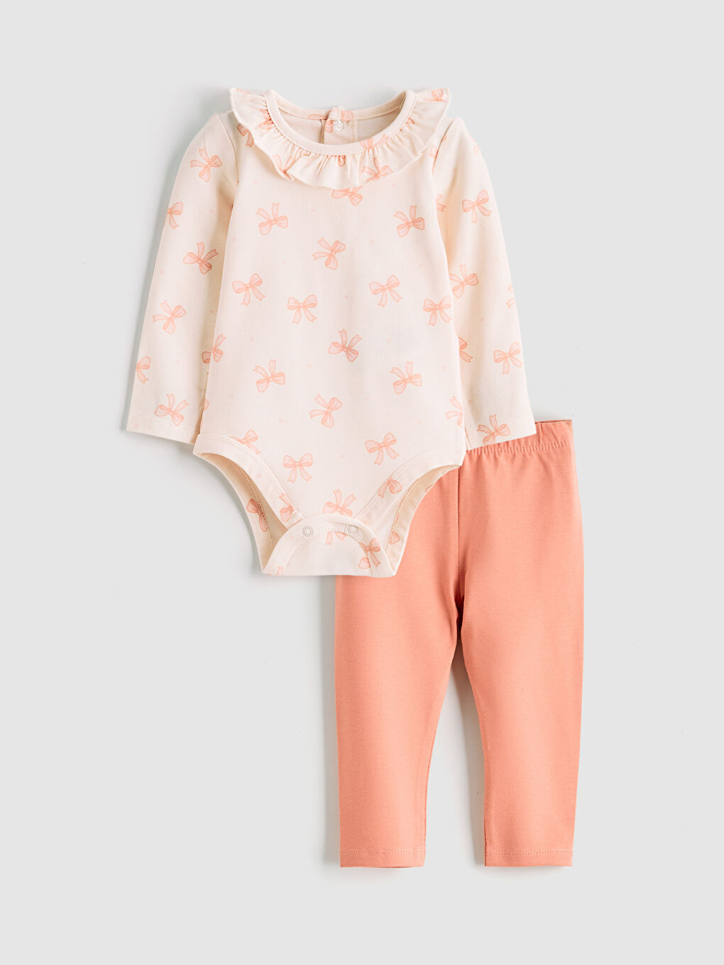 Peter-Pan-Kragen Baby Mädchen Body und Leggings Set-3