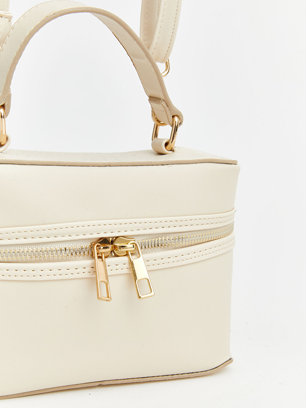 Bej Deri Görünümlü Kadın Omuz Çantası-2