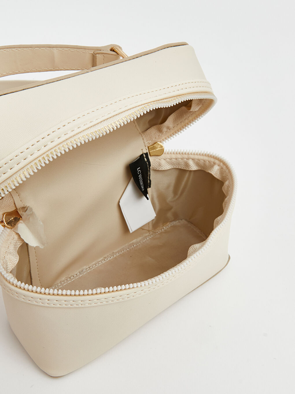 Bej Deri Görünümlü Kadın Omuz Çantası-3