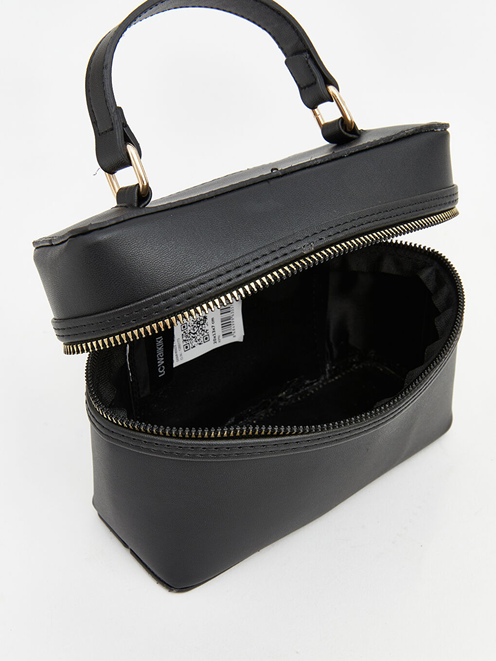 Siyah Deri Görünümlü Kadın Omuz Çantası-4