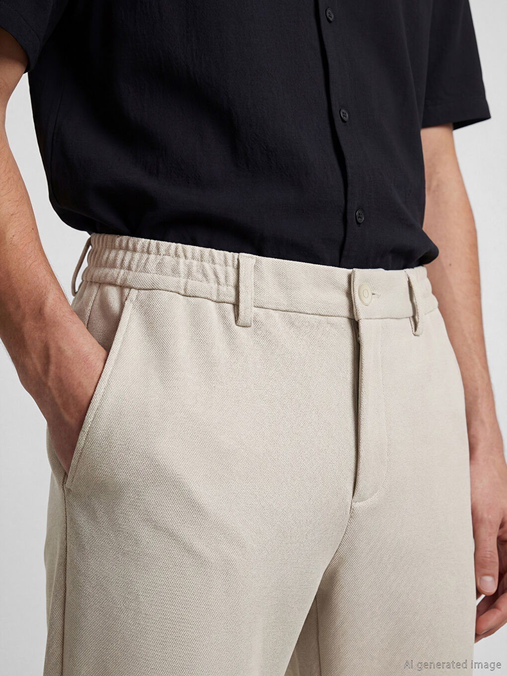 Bej Slim Fit Erkek Pantolon-2