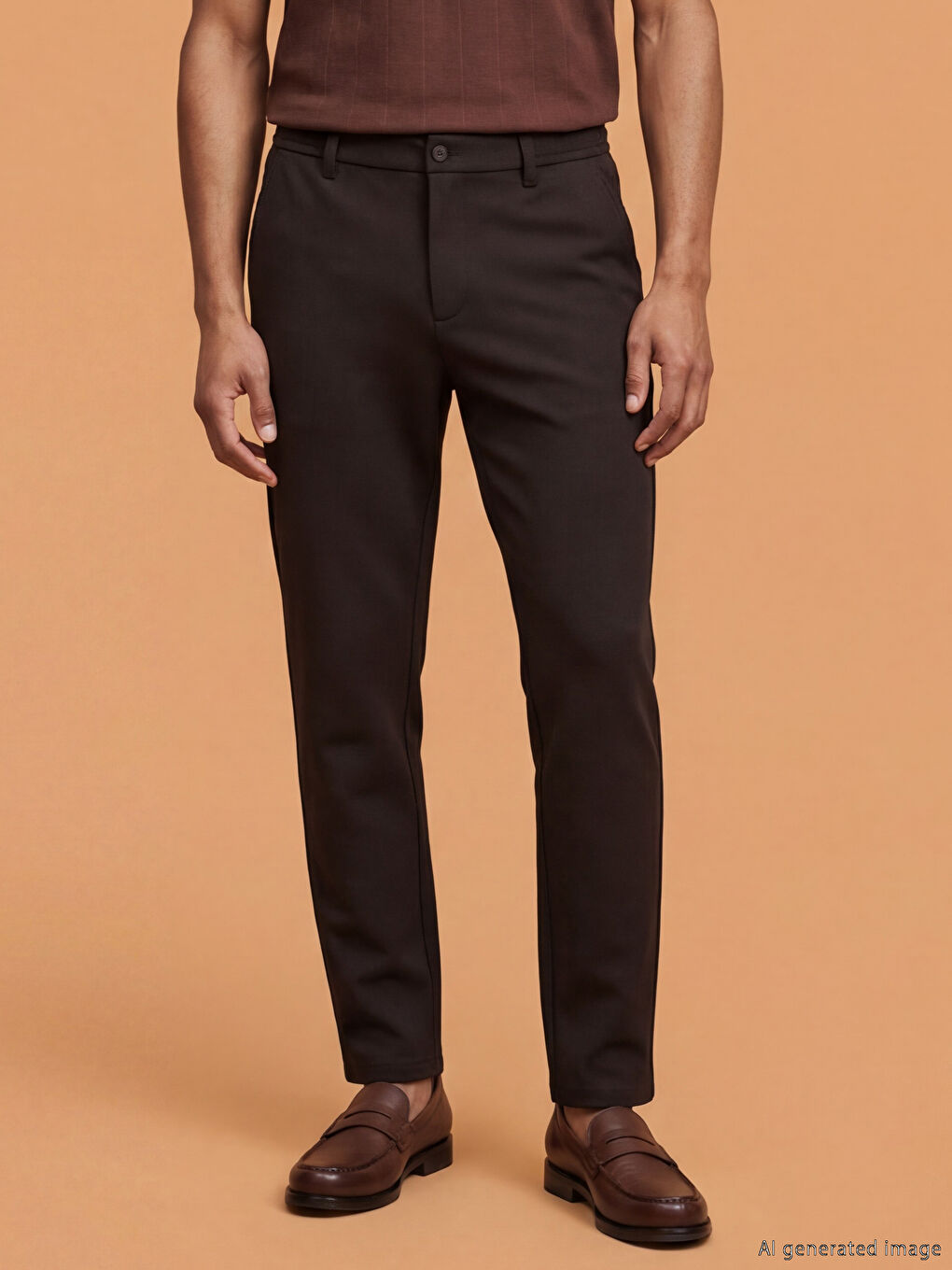 Kahverengi Slim Fit Erkek Pantolon-1