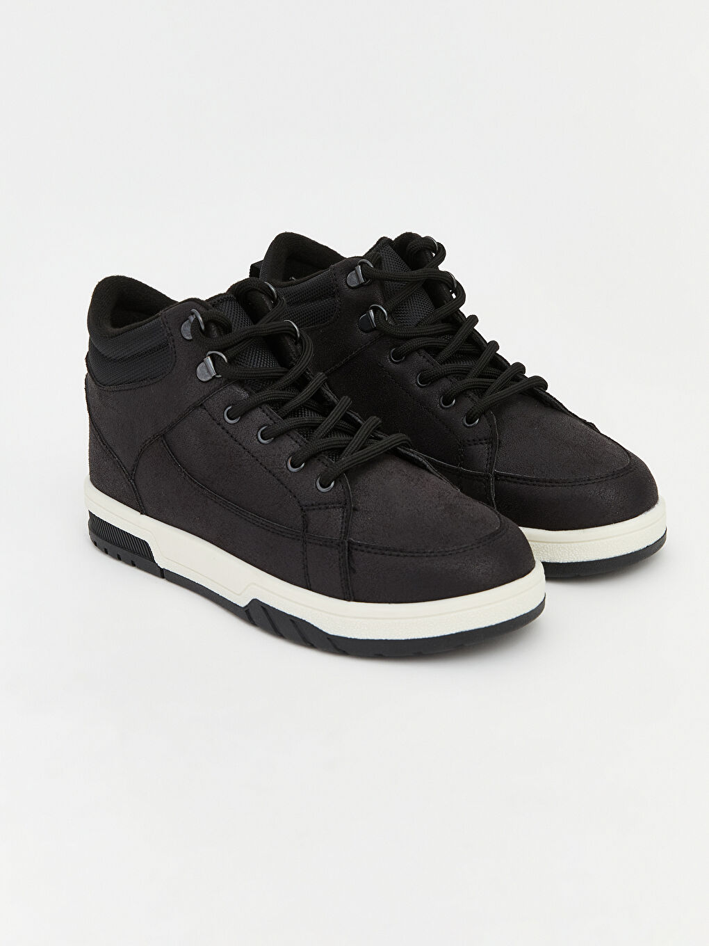 Siyah Bağcıklı Bilek Boy Erkek Çocuk Spor Ayakkabı