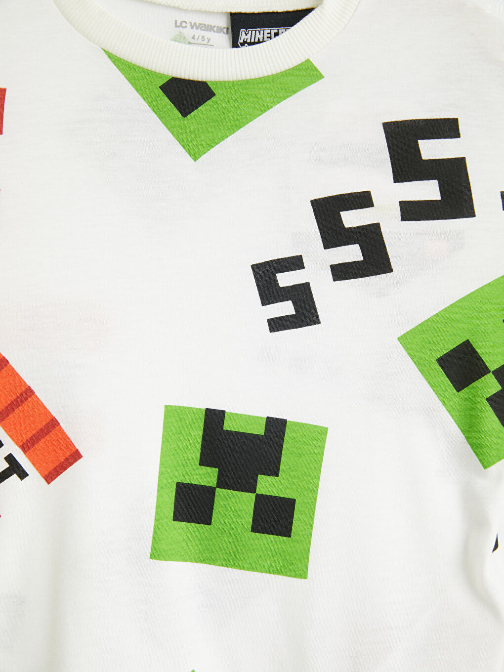 Beyaz Minecraft Baskılı Erkek Çocuk Tişört-2