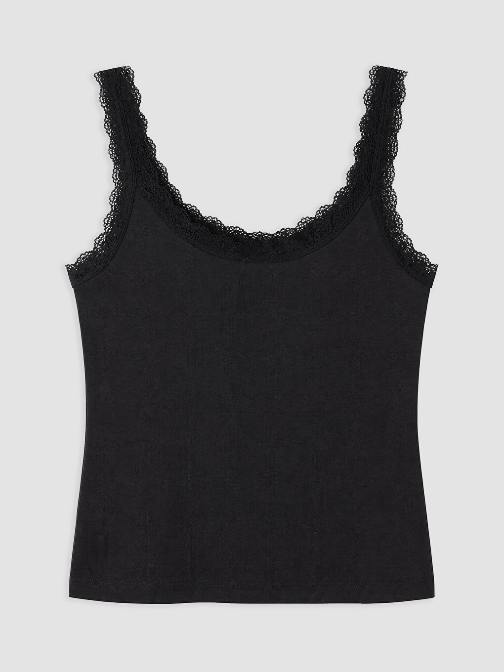 Lace Detailed Women's Ribbed Tank Top-4