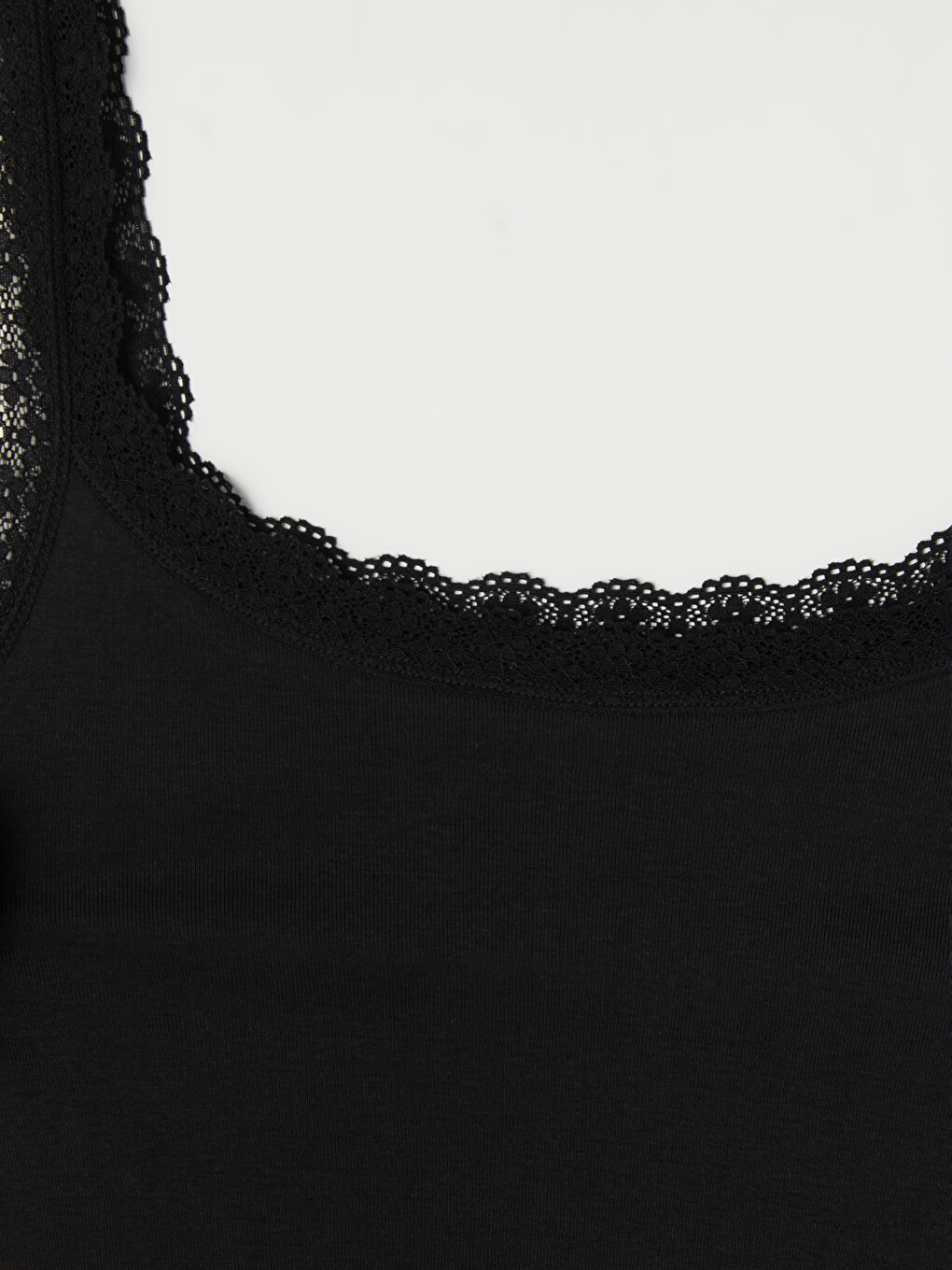 Lace Detailed Women's Ribbed Tank Top-6