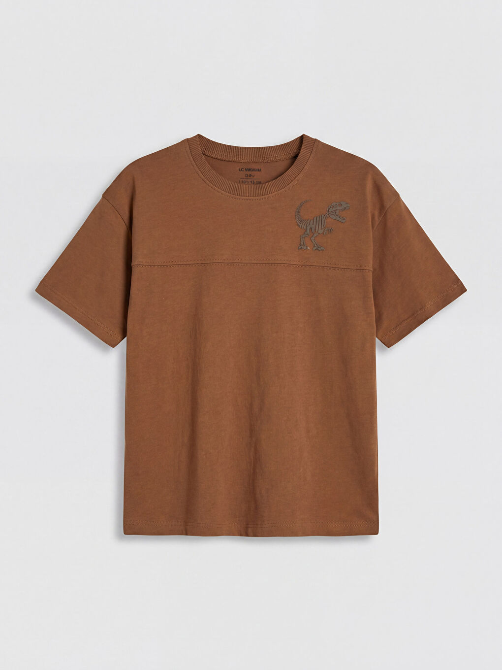 Kahverengi Dinozor Baskılı Erkek Çocuk Tişört ve Şort Takım-1