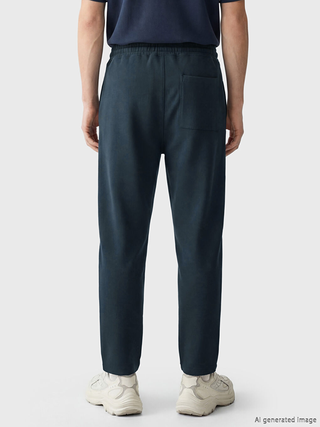 Lacivert Standart Kalıp Baskılı Erkek Eşofman Altı-2