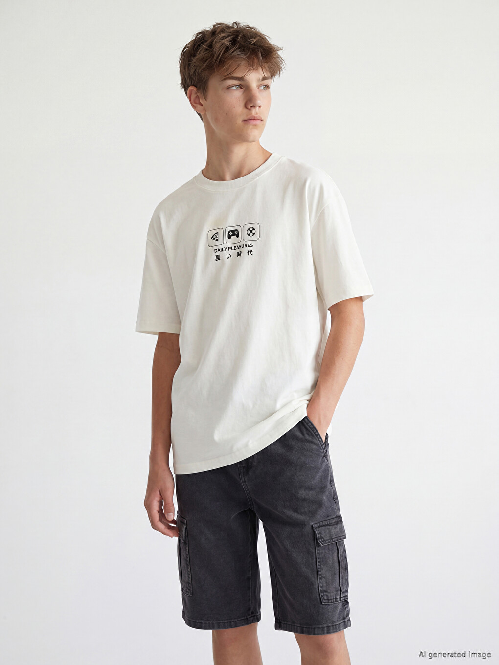 Crew Neck Printed Boys' T-shirt-2