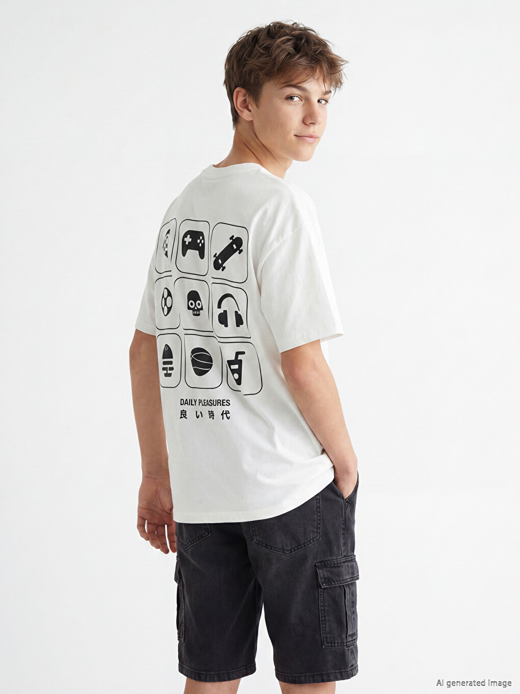 Crew Neck Printed Boys' T-shirt-3
