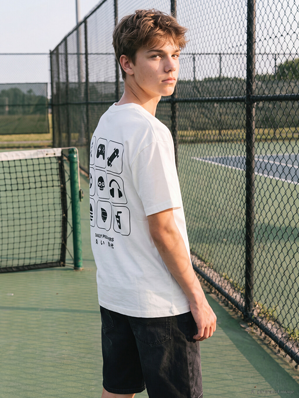Crew Neck Printed Boys' T-shirt-1