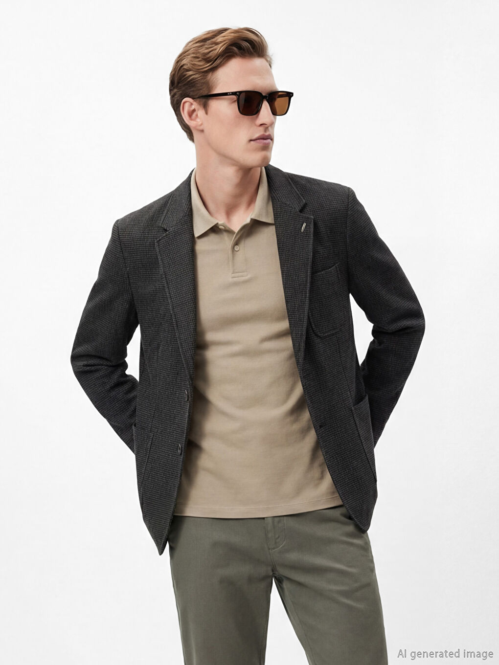 Siyah Standart Kalıp Erkek Blazer Ceket