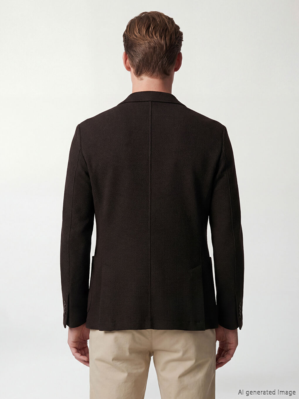 Kahverengi Standart Kalıp Erkek Blazer Ceket-3