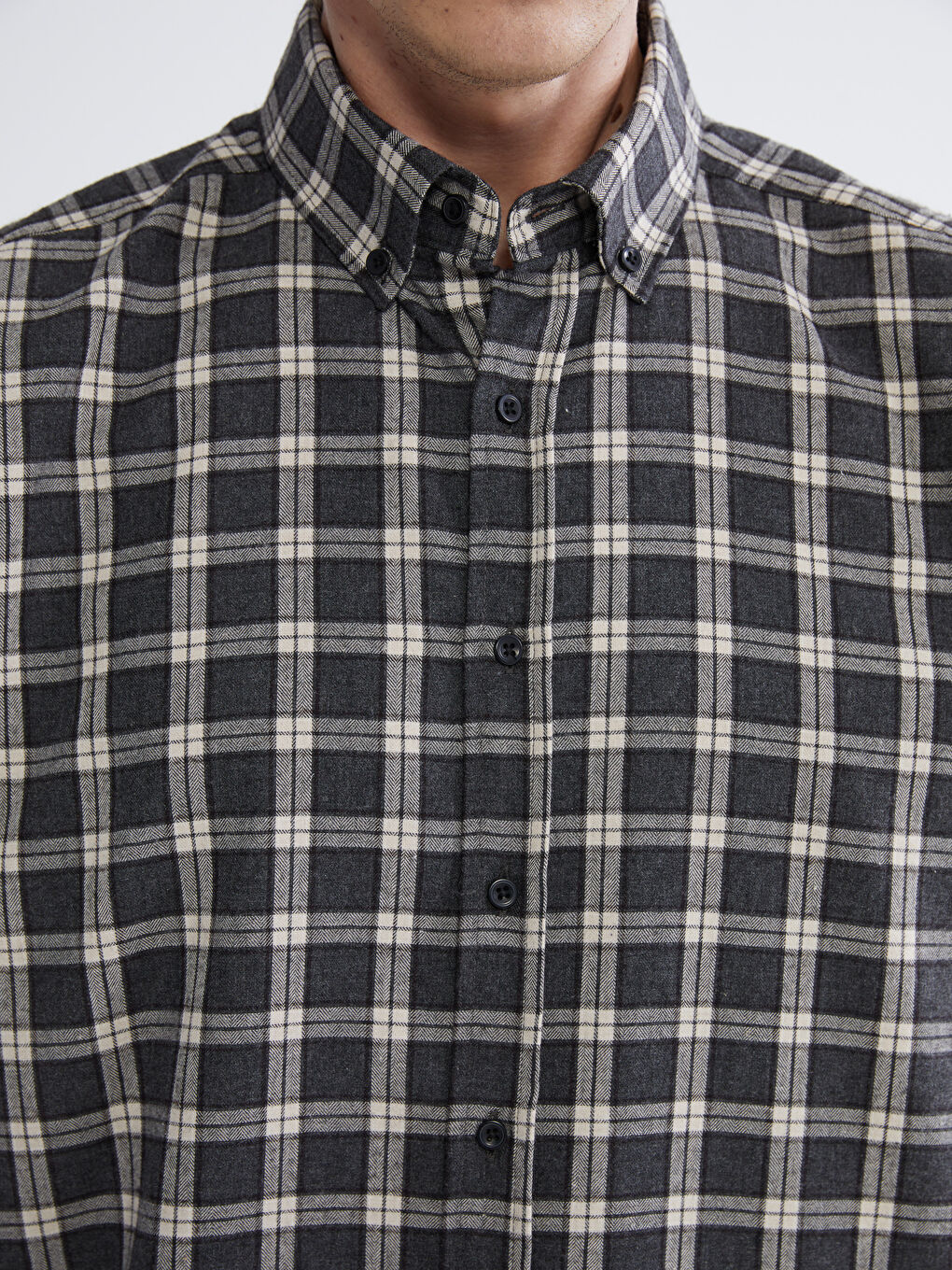 Antrasit Regular Fit Ekose Erkek Oduncu Gömlek-2