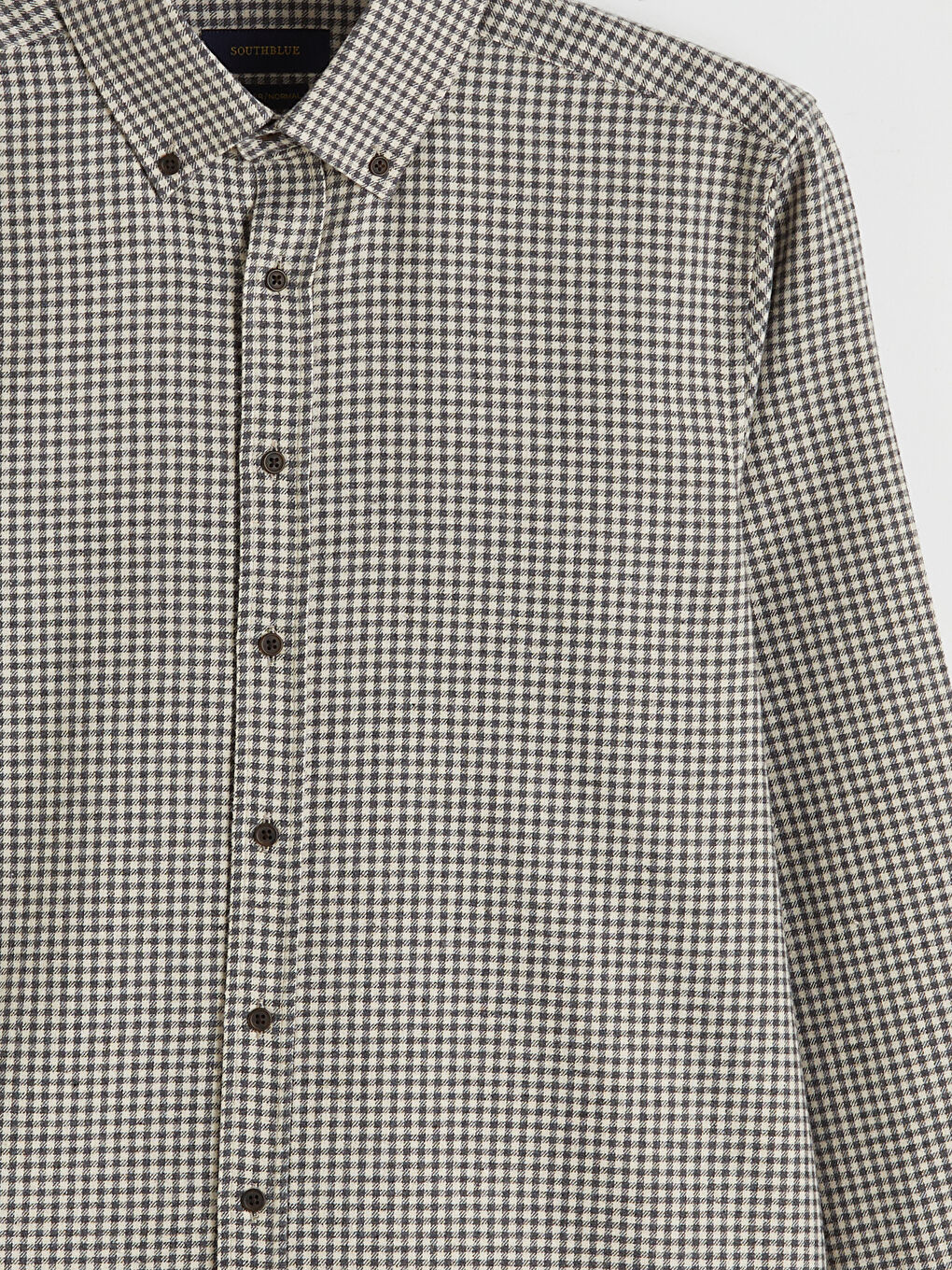 Bej Regular Fit Ekose Armürlü Erkekn Oduncu Gömlek-1