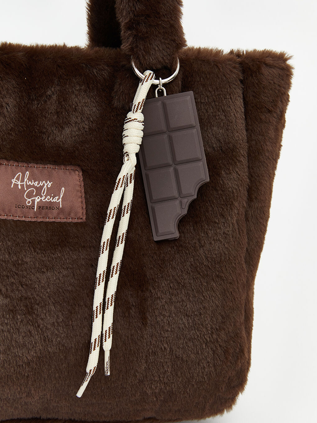 Kahverengi Kız Çocuk Pelüş Omuz Çantası-2