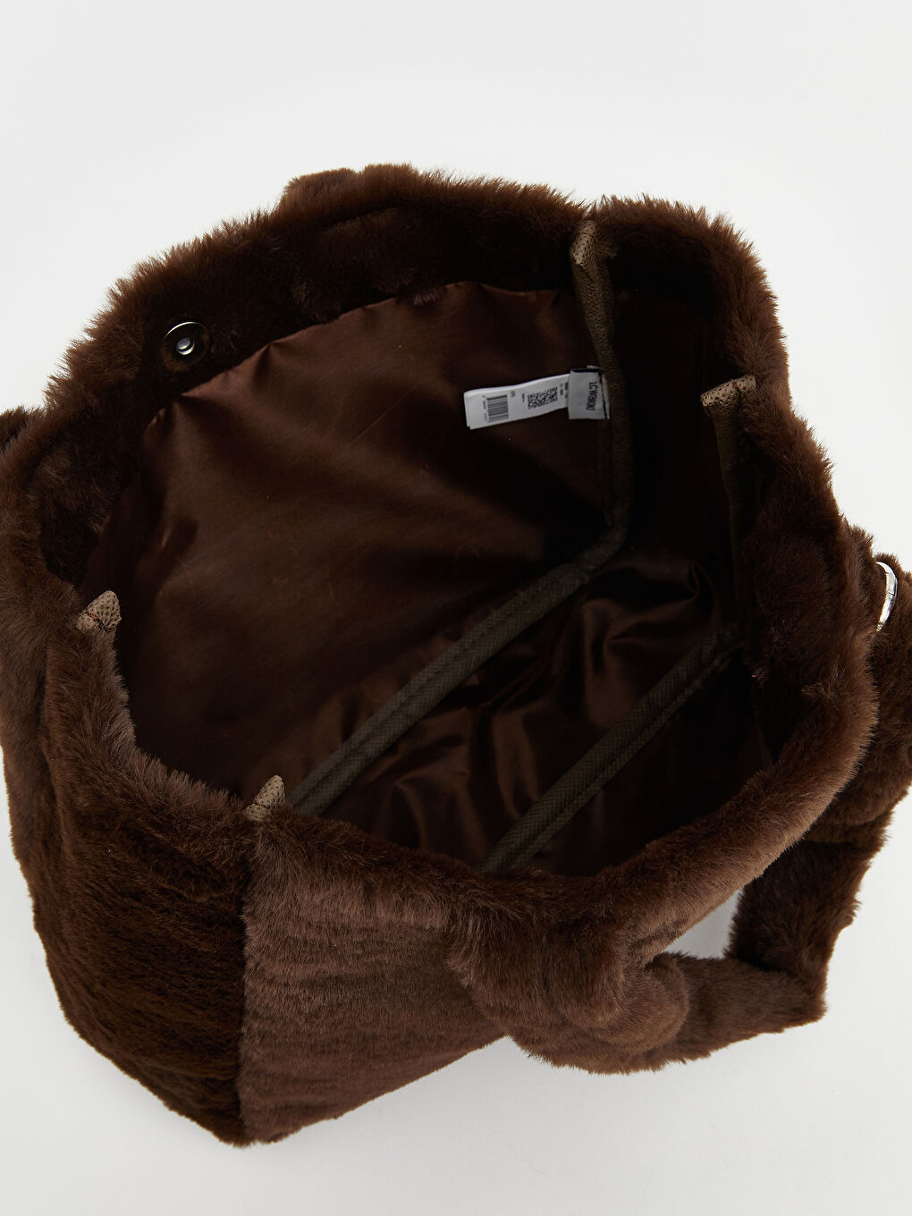 Kahverengi Kız Çocuk Pelüş Omuz Çantası-3